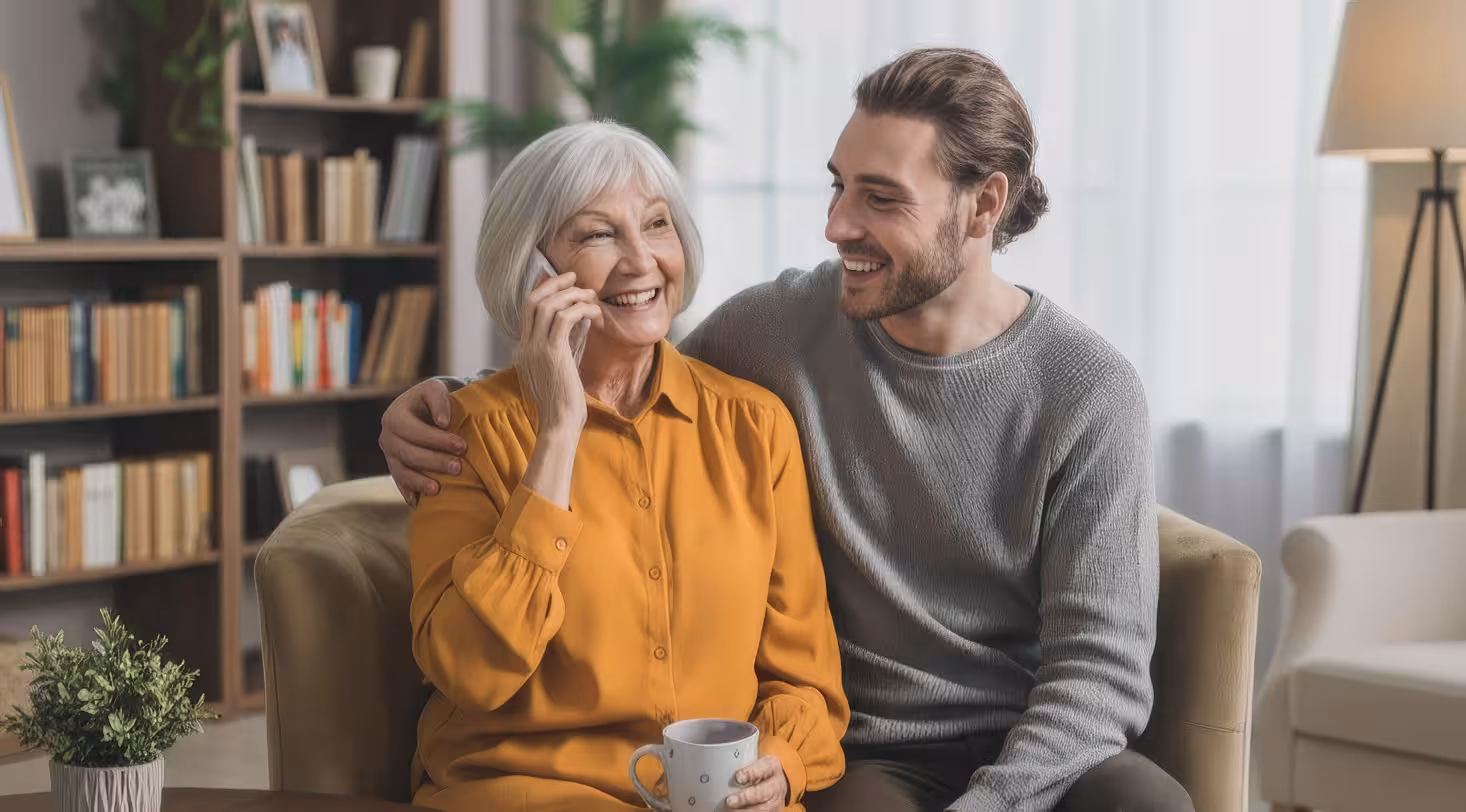 Grandma getting patient phone support